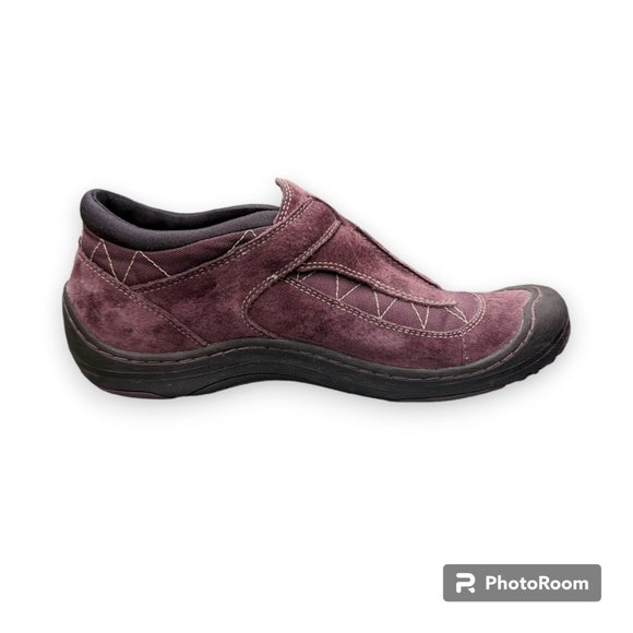 Clarks Privo Ryegrass Eggplant Purple Suede Walking Shoe Hook & Loop size 8.5 - Picture 6 of 9